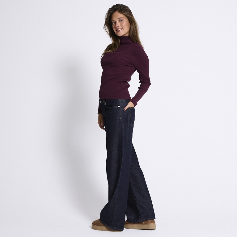 Rippenstrick-Rollkragenpullover "Leyla"